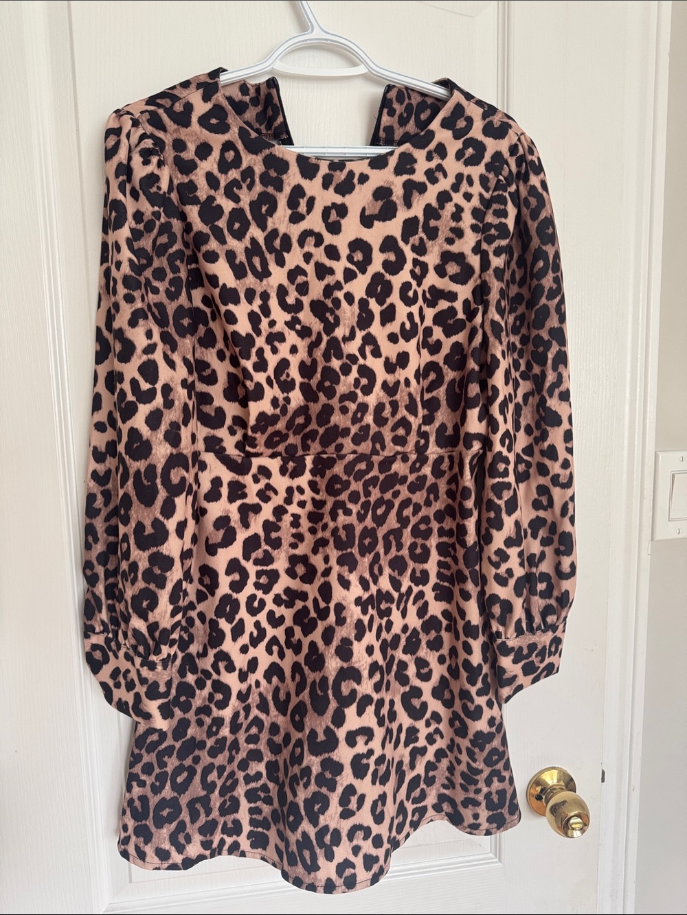 New without tags Leopard Print Long Sleeve Dress - Tan & Black